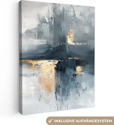 Obrázek produktu pro OneMillionCanvasses® - Plátno - Abstraktní - Barva - Umění - Zlatá, nástěnná malba, nástěnné dekorace obrazy obývací pokoj, 30x40cm