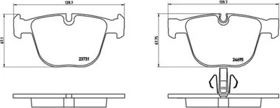 Produktbild von Brembo Bremsbelagsatz, Scheibenbremse Hinterachse P 06 053