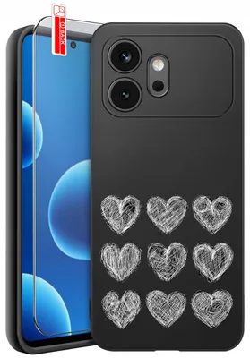 Productafbeelding van Beschermhoezen voor de Honor 600 – Designs | Mat siliconen hoesje + 9H glas