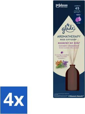 Produktbild von Glade - Rattanstäbchen-Diffusor Moment of Zen - Aromatherapie-Duftdiffusion - 80 ml - Vorteilspack - 4 Stücke
