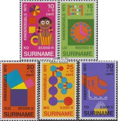 Produktbild von Briefmarken Suriname 1972 Mi 638-642 (kompl.Ausg.) postfrisch Voor het Kind