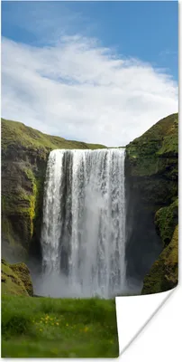 Produktbild von MuchoWow® Poster Wasserfall - Island - Natur 20x40 cm - Plakat - Foto