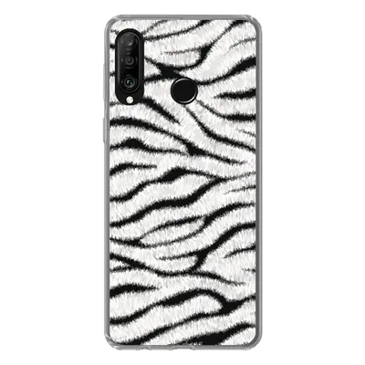 Produktbild von MuchoWow® Handyhülle Schutzhülle Hülle für Huawei P30 Lite Tiermuster - Zebra - Weiß Silikon Softcase Handy Hülle - Handyhülle