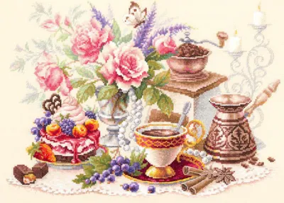 Produktbild von Magic Needle Zweigart Edition Kreuzstich Set "Eine Tasse Kaffee? " Zählmuster, 40x28cm
