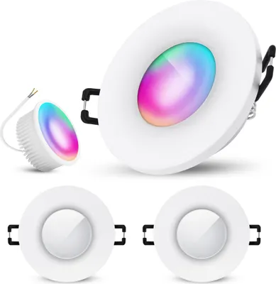 Produktbild von SSC-LUXon 3x BEDA Bad Einbaustrahler IP65 flach dimmbar Smart inkl. WiFi LED Lampe (RGB & Weißtöne) - Spot kompatibel mit Alexa, Siri & Google