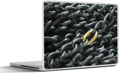 Produktbild von MuchoWow® Laptop Aufkleber Sticker Cover Goldverbindung 36.5x27.5 cm - Laptop-Sticker
