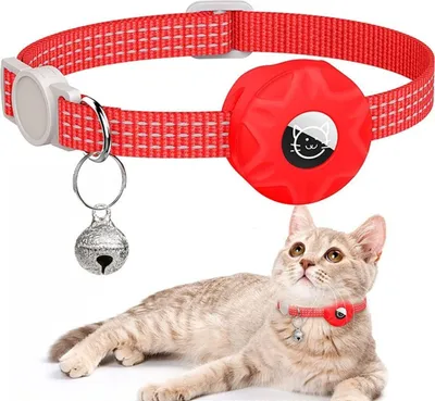Produktbild von Katzenhalsband für Apple Airtag, Farbe:Rot