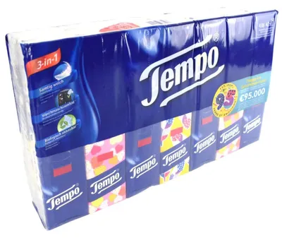 Produktbild von 42 Pack á 10 Tücher Tempo Taschentücher im Design Pack 4-lagig