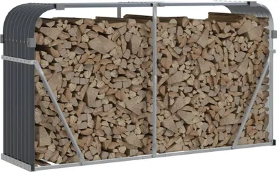Produktbild von Cloris Designermöbel Kaminholzunterstand Anthrazit 180x45x100cm Verzinkter Stahl - 2026Neu593656 - Kaminholzregale