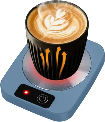Produktbild von Tassenwärmer, 55 °C, blauer, intelligenter elektrischer Tassenwärmer für Getränke, Kaffeewärmer, Getränkewärmer für Tee, Kaffee und Milch im Büro und zu Hause