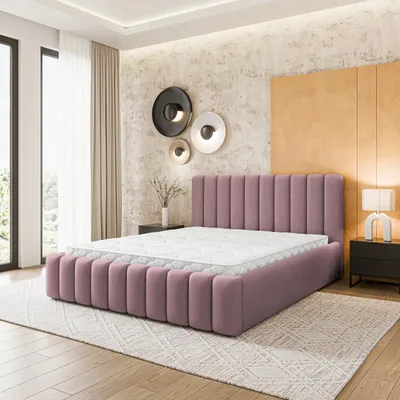 Produktbild von Masseno Polsterbett DINESE 120x200 cm, Polsterbett mit Bettkästen -Rosa, KRONOS 27