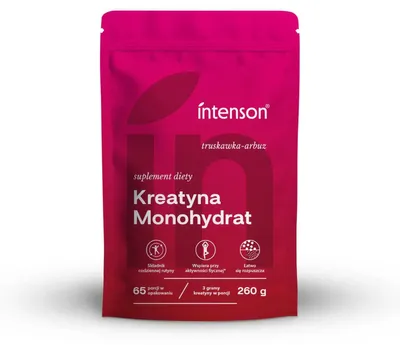 Productafbeelding van Intenson Creatine Poeder, 260 gram, aardbei-watermeloensmaak
