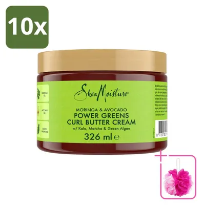 Imagen del producto de 10 unidades de crema para rizos SheaMoisture, con extracto de moringa y aguacate, 326 ml - Paquete ahorro