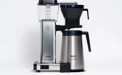 A coffee maker on a white background.