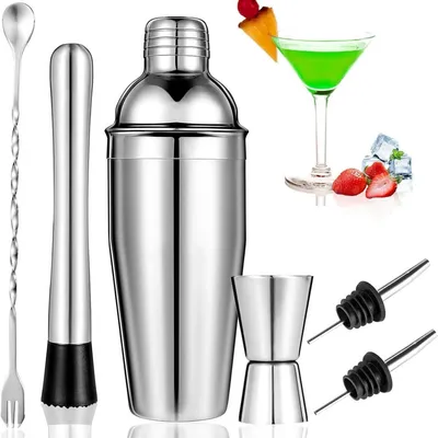 Produktbild von Zimilo Edelstahl Cocktail Shaker Set 6-teilig, 750ml Profi Barkeeper Kit, Vielseitig Bar Tool Set, für Zuhause & Bar