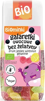Produktbild von GALARETKI OWOCOWE BEZ ŻELATYNY BEZGLUTENOWE  100 g - BIOMINKI
