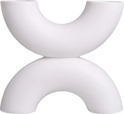 Immagine prodotto di QUVIO Vaso - Vaso per fiori - Ceramica - Vaso bianco - Vasi - Vaso in ceramica - Vaso - Bianco - Fiori - Forma a X - Vaso decorativo