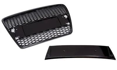 Kühlergrill Waben SCHWARZ GLANZ PDC ohne Emblem für Audi A6 4F C6 ab 2004-2008 – Produktansicht