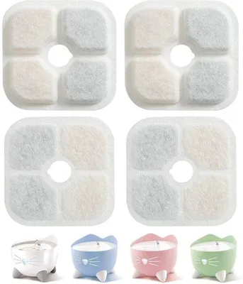 Produktbild von Kattendrinkfonteinfilter 4-pack, 2,5 l, drievoudig filtratiesysteem, effizienter Ersatzfilter
