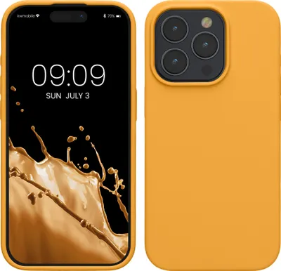 Produktbild von kwmobile Handyhülle für iPhone 15 Pro Hülle, für iPhone 15 Pro Case - Hülle Silikon - kabelloses Laden - Mango