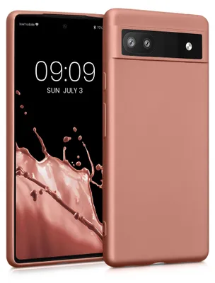 Produktbild von kwmobile Handyhülle für Google Pixel 6a Hülle - Silikon Case metallisch schimmernd - Schutzhülle Cover - Metallic Bronze