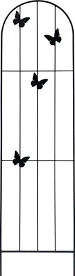 Obrázek produktu pro Mříž na popínavé rostliny kovová Lafiora motýl 37 x 150 cm černá