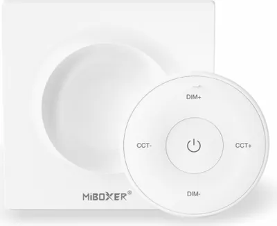 Produktbild von MiBoxer K2 Mini LED Funkfernbedienung Weiß – für CCT und einfarbige LED Streifen, 2,4 GHz Funk, 1 Zone mit Tastensteuerung