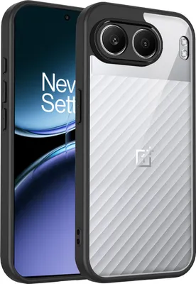 Produktbild von Hülle für OnePlus Nord 4 Transparente Rückseite TPU Bumper Stoßfest Handyhülle Schwarz