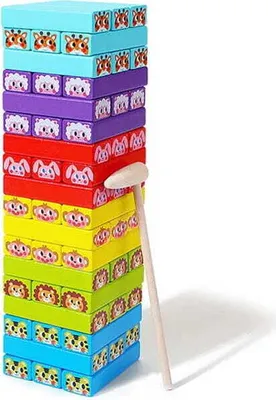 Produktbild von Holzpuzzle - buntes Jenga