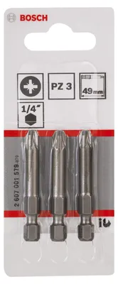 Produktbild von Schrauberbit Extra-Hart PZ 3, 49 mm, 3er-Pack