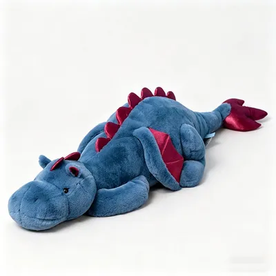 Produktbild von Großer Plüschdrache 110 cm Blau – Kuschelkissen & Körperkissen