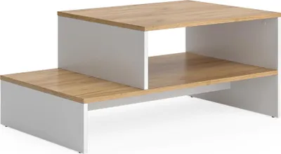 Image de Table basse Vicco Amely Chêne doré/blanc 90x55cm avec étagère, Model 56267