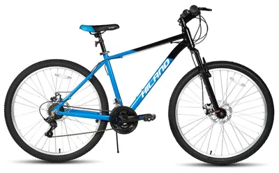 Immagine prodotto di Mountain bike da uomo - Ruote da 70 cm - 18 velocità - Telaio in alluminio - Freni a disco meccanici - Forcella ammortizzata - Colore blu