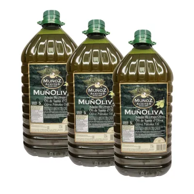 Produktbild von Olivenöl 3x5L – Premium Olive Pomace Oil Set, extrem hitzebeständig zum Frittieren & Braten, spanisches Gastro-Speiseöl, Olivenstresteröl (15L)