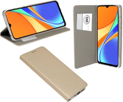 Produktbild von Buch Tasche "Smart" für XIAOMI REDMI 10A 4G Handy Hülle Brieftasche Schutzhülle mit Standfunktion, Kartenfach Gold