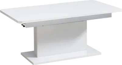 Produktbild von Couchtisch höhenverstellbar und ausziehbar Escolar 1, Farbe: Weiß - 126-168 x 70 x 58-75 cm (B x T x H)