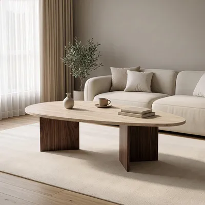 Produktbild von Skye Decor, Hochwertiger Nesting Tisch (3 Teile) - Saphir Eiche, 100% Melamin, 139,5 cm