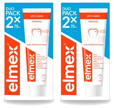 Obrázek produktu pro 2 x Zubní pasta Elmex proti zubnímu kazu s aminfluoridem - 75 ml - výhodná balení - 2 kusy