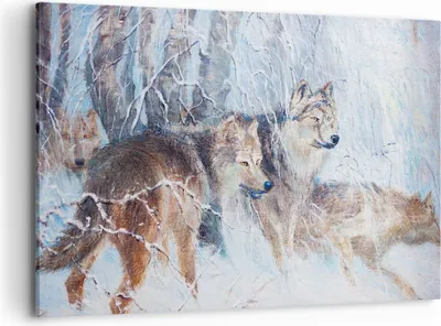 Produktbild von Bild auf Leinwand - Leinwandbild - Wolf Tier Wald - 120x80cm - Wand Bild - Wanddeko - Wandbilder - Leinwanddruck - Bilder - Kunstdruck - Wanddekoration - Leinwand bilder - Wandkunst - AA120x80-3770