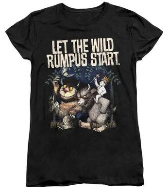 Imagen del producto de Camiseta para mujer, diseño "Donde viven los monstruos", con la frase "¡Que comience la fiesta salvaje!", modelo TV41337 (talla L), color