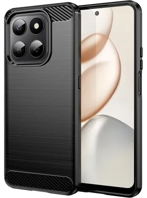 Produktbild von Hülle für Honor 400 Smart, Carbon-Faser TPU Silikon Stoßfest Schutzhülle Schwarz