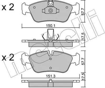 Produktbild von METELLI Bremsbeläge Satz Vorne Bremsklötze für BMW 3 Limousine (E46) 22-0260-0