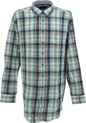 Produktbild von 30062 Casa Moda, , Herren langarm Hemd, Leinen, blau rot kariert, 3XL