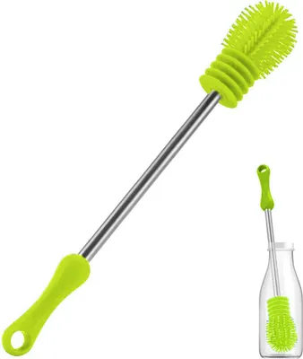 Produktbild von Flaschenreiniger, Flaschenbürste Silikon Pinsel mit langen Griff 27.5cm zum Reinigen von Flaschen, Glastassen,Thermoskannen