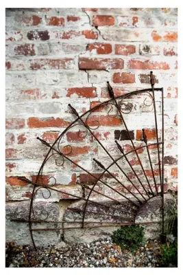 Produktbild von Rankzaun aus Metall Steckzaun Rost 90 x 105 cm als Viertelkreis