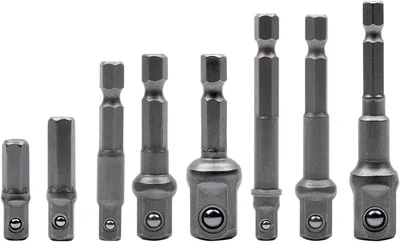 Produktbild von 8-teiliger Steckschlš¹sselhalter-Adaptersatz, 1/4''-3/8''-1/2'', Steckschlš¹ssel- und Schraubenschlš¹sselbit