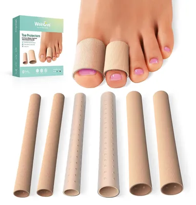 Obrázek produktu pro Gelové chrániče prstů, 6 kusů, různé velikosti, vhodné pro korekci kladívkových prstů