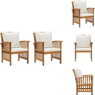 Image de vidaXL Chaises de jardin avec coussins 2 pcs. Acacia massif - Chaises de jardin