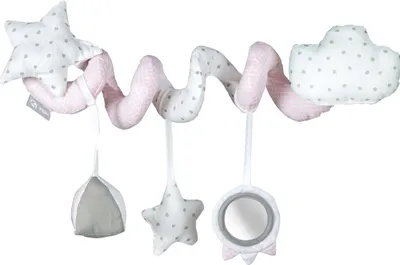 Produktbild von roba Activity Spirale 'Kleine Wolke rosa', Stoffspirale zum Greifen für Kinderwagen, Laufgitter etc.