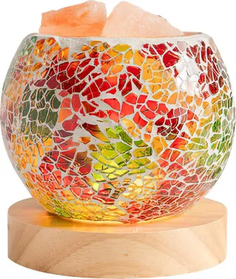 Produktbild von Salzlampe Tischlampe, LED Nachtlicht, Aromatherapie Lampe, Rotes Mosaik, 3-farbig, Luftreinigung, Geschenk